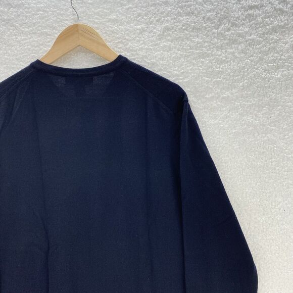 Banana Republic Sweater Mens Large Blue Fine Italian Merino Wool Preppy V-Neck - Picture 7 of 16